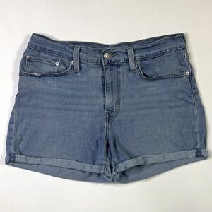 Levis Mid Length Denim Shorts Womens 30 Blue Jean